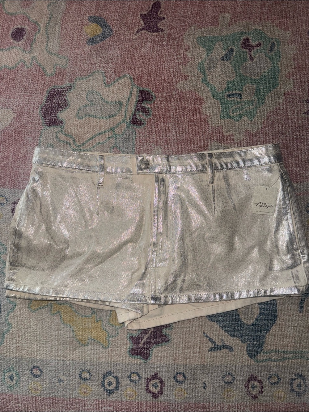 Free People We the Free Gallivanting Peekaboo Skort in Mirrorball Size 33 NWT
